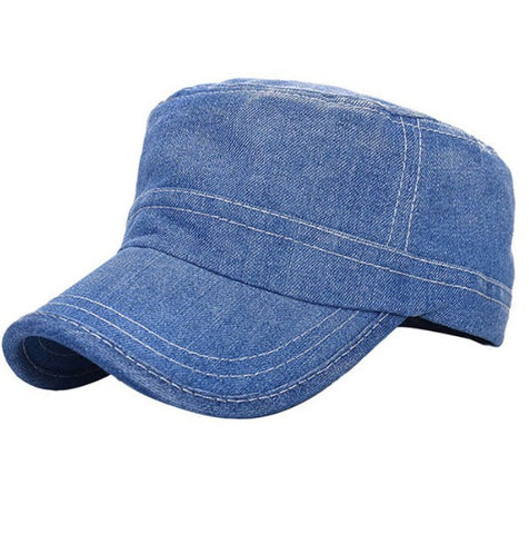 Solid Flat Visor Military Cap