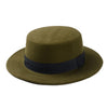 Unisex Wool Felt Flat Dome Oval Top