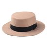 Unisex Wool Felt Flat Dome Oval Top