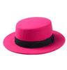 Unisex Wool Felt Flat Dome Oval Top