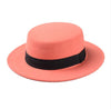 Unisex Wool Felt Flat Dome Oval Top