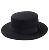 Unisex Wool Felt Flat Dome Oval Top