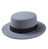 Unisex Wool Felt Flat Dome Oval Top