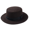 Unisex Wool Felt Flat Dome Oval Top
