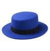Unisex Wool Felt Flat Dome Oval Top